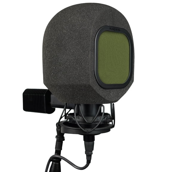Soundbox C80 Vocal Recording Isolation Booth, Portable Microphone Shield, Pop Filter Mic Windscreen, Acoustic High-Density Foam Ball Fits C800 C800G (Olive Green Pop Filter)