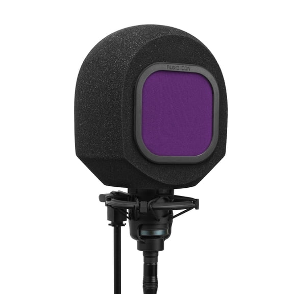 Soundbox Vocal Recording Isolation Booth | Portable Microphone Shield, Pop Filter for Studio-Quality Sound | Singing, Podcasting, Acoustic High-Density Foam Ball, Mic Soundproof Box (Twilight Purple)