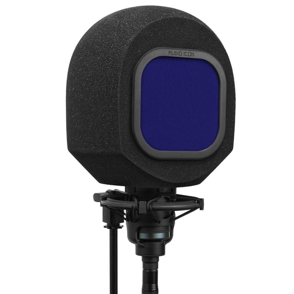 Soundbox Vocal Recording Isolation Booth | Portable Microphone Shield, Pop Filter for Studio-Quality Sound for Singing, Podcasting, Acoustic High-Density Foam Ball, Mic Soundproof Box (Royal Blue)