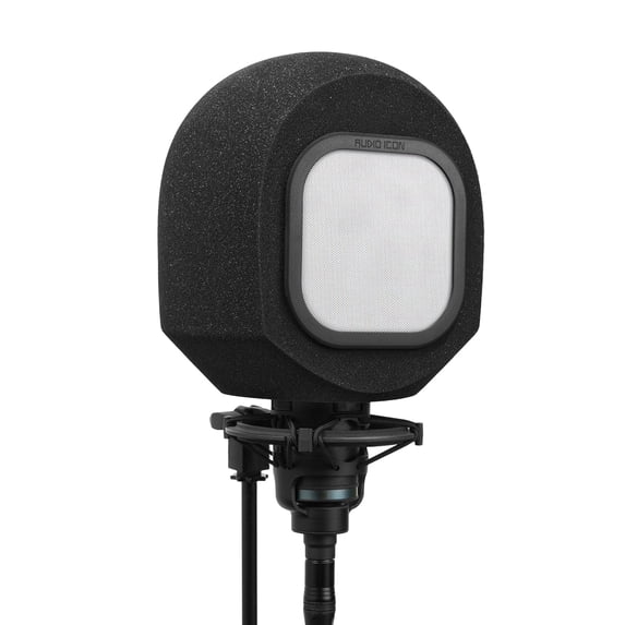 Soundbox Vocal Recording Isolation Booth | Portable Microphone Shield, Pop Filter for Studio-Quality Sound for Singing, Podcasting, Acoustic High-Density Foam Ball, Mic Soundproof Box (Metal)