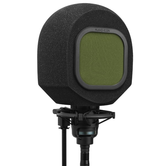 Soundbox Vocal Recording Isolation Booth | Portable Microphone Shield, Pop Filter for Studio-Quality Sound for Singing, Podcasting, Acoustic High-Density Foam Ball, Mic Soundproof Box (Olive Green)
