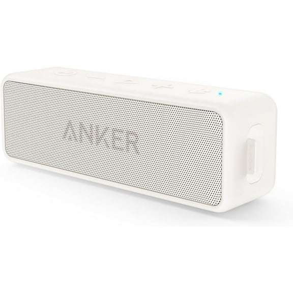 Soundcore Anker 2, 12W Dual-Driver, Portable Bluetooth Speakers for Daily Use, and Wireless, 24-Hour Playtime, IPX7 Water Resistant, Built in Mic, 66 ft Bluetooth Range- White