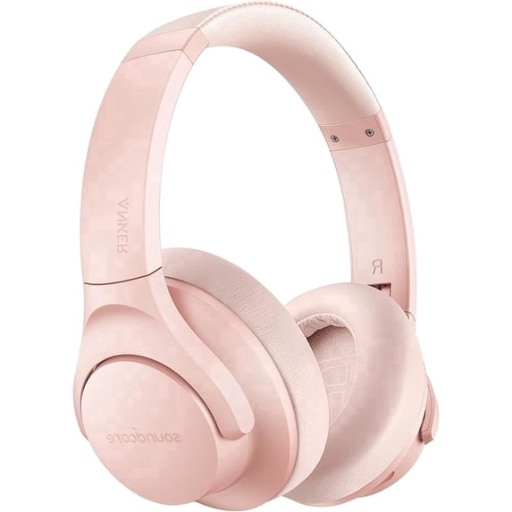 Soundcore Anker Life Q20 Hybrid Active Noise Cancelling Headphones Pink 60H Playtime Hi-Res Audio