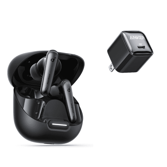 Soundcore Liberty 4 NC Wireless Earbuds with USB C Charger Block 20W,98.5% Noise Reduction, Hi-Res Sound, 50H Battery