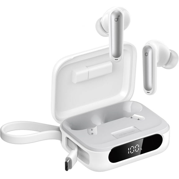 Soundcore P41i by Anker, Adaptive Noise Cancelling Earbuds with Portable Phone Charger and Built-in Lightning Adapter, 12H Playtime, 192H with Case, 6-Mic AI Clear Calls, IPX5