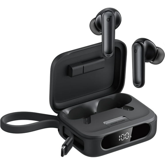 Soundcore P41i by Anker, Adaptive Noise Cancelling Earbuds with Portable Phone Charger and Built-in Lightning Adapter, 12H Playtime, 192H with Case, 6-Mic AI Clear Calls, IPX5