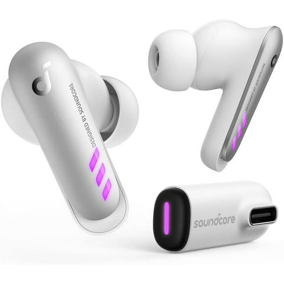 Soundcore VR P10 Gaming Earbuds-Low Latency, Meta Officially Co-branded, Dual Connection, 2.4GHz Wireless, USB-C Dongle Included-Compatible with Meta Quest 2, Steam Deck, PS4, PS5, PC, Switch