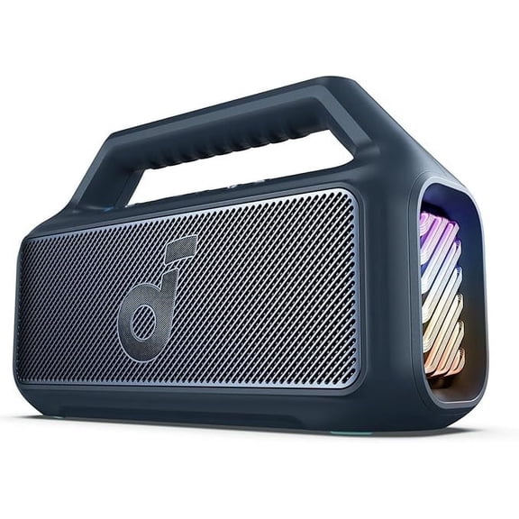 Soundcore Boom 2 By Anker, Outdoor Speaker, 80W, Subwoofer, 24H Playtime, IPX7 Waterproof, Floatable, RGB Lights, Blue