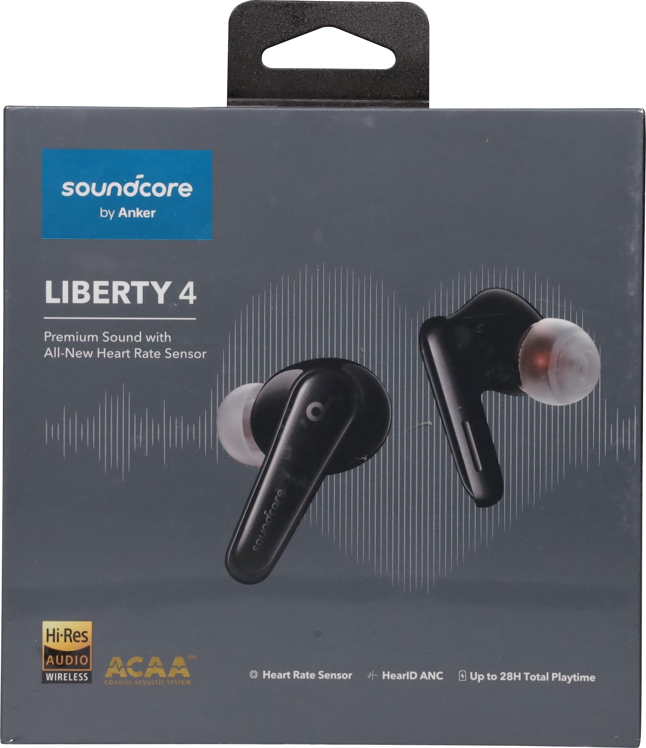 soundcore by Anker- Liberty 4 SE Earbuds True Wireless ACAA Headphones,  IPX4, Spatial Audio, Heart Rate Tracker, Black, A3953ZA1 