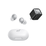 Soundcore by Anker Space A40 with USB C Charger Block 20W, Adaptive Active Noise Cancelling Wireless Earbuds, White