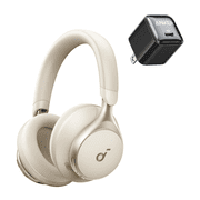 Soundcore by Anker Space One with USB C Charger Block 20W Nano Pro, Active Noise Cancelling Headphones, 2X Stronger Voice Reduction