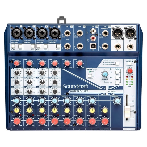 Soundcraft Notepad-12FX 12-Ch Soundboard Mixing Console Mixer For Church/School