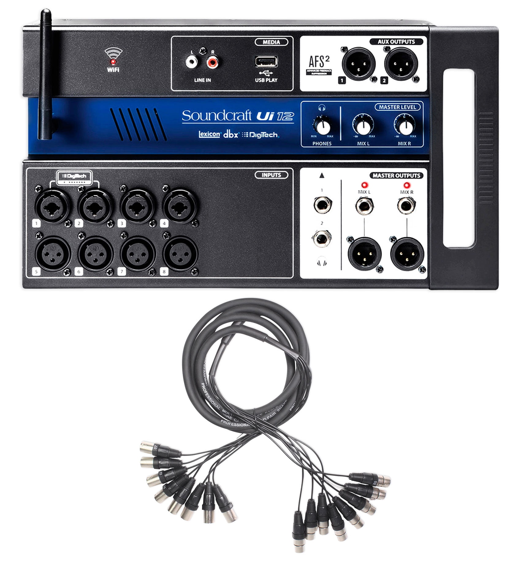 Soundcraft Ui12 Digital Mixer w/Wifi+App Control+Recording Ui 12+