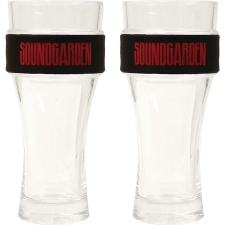 Iconic Concepts Soundgarden 2-Pack Slap Band Pint Glasses Black with Red Logo