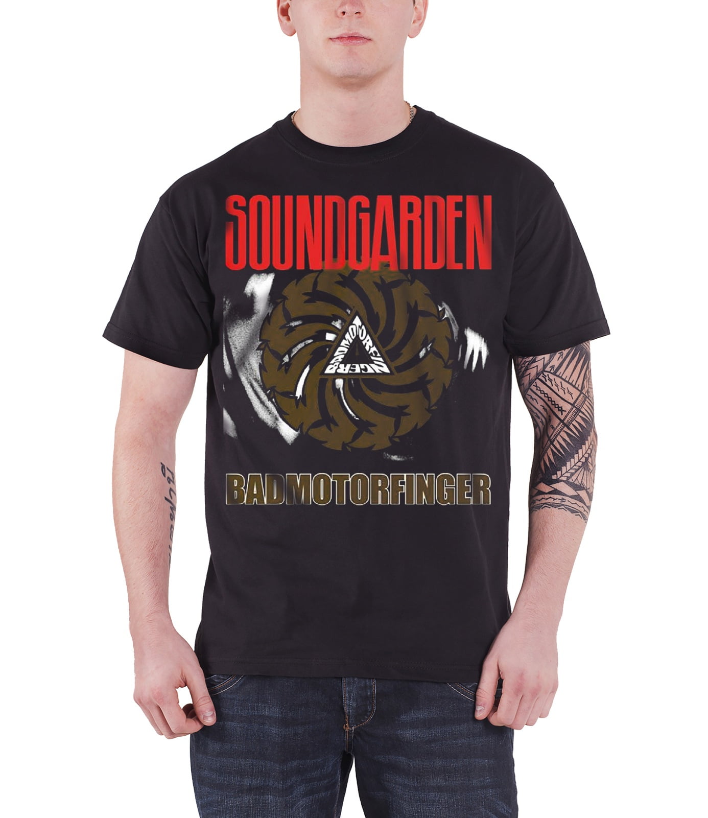 Soundgarden Badmotorfinger T-Shirt - Offiziell Lizenziert Unisex Blue Dye Wash
