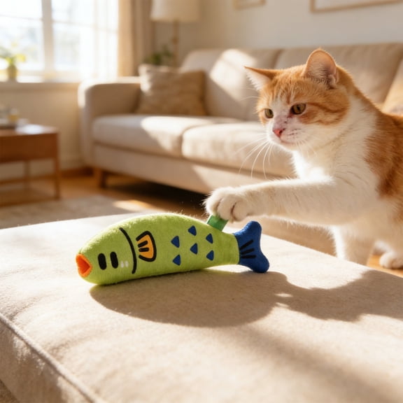 Sounding Catnip Fish Cat Toy Self Play High Boredom Relief Containing Catnip Plush Fish For Kitten
