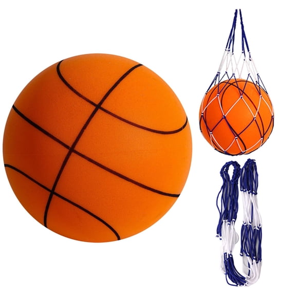 Soundless Basketball,Foam Basketball,Silent Basketball,Airless Soundless Foam Basketballs for Quiet Dribbling and Indoor Training,3D Grooved Airless Indoor Basketball For Quiet(Orange 7IN)
