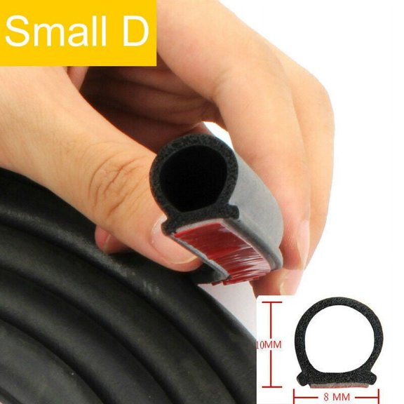 Universal Weatherstrip Small D-shape Car Door Rubber Weather Seal Hollow Strip