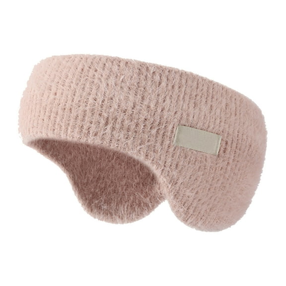 Soundproof Sleep Earmuff Headband, Sleeping Noise Cancelling Ear Wrap, Warm Cycling Earmuffs, for Men Women Winter,Pink