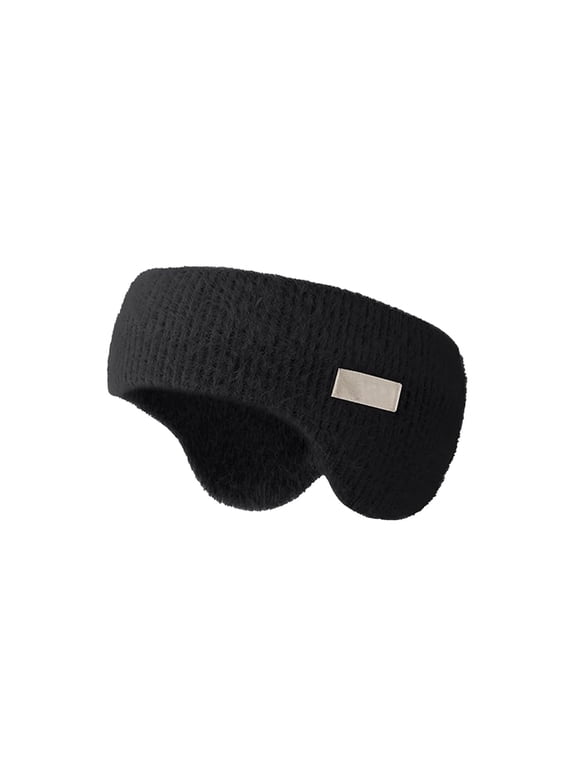Soundproof Sleep Earmuff Headbands for Men Women Knitted Sleeping Noise Cancelling Ear Wrap Warm Winter Cycling Earmuffs 1 PC Black One Size