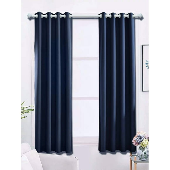 Soundproof, Thermal Insulated, Polyester Window Curtains with Grommets & Tiebacks, All Season Curtains for Home/Kitchen/Drawing Room (Single Panel)