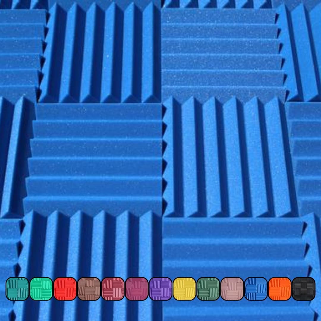 Soundproofing Acoustic Studio Foam - Blue Color - Wedge Style Panels 12 ...