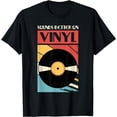 thumbnail image 1 of Sounds Better On Vinyl, Vintage Vinyl Record Collector T-Shirt, 1 of 3