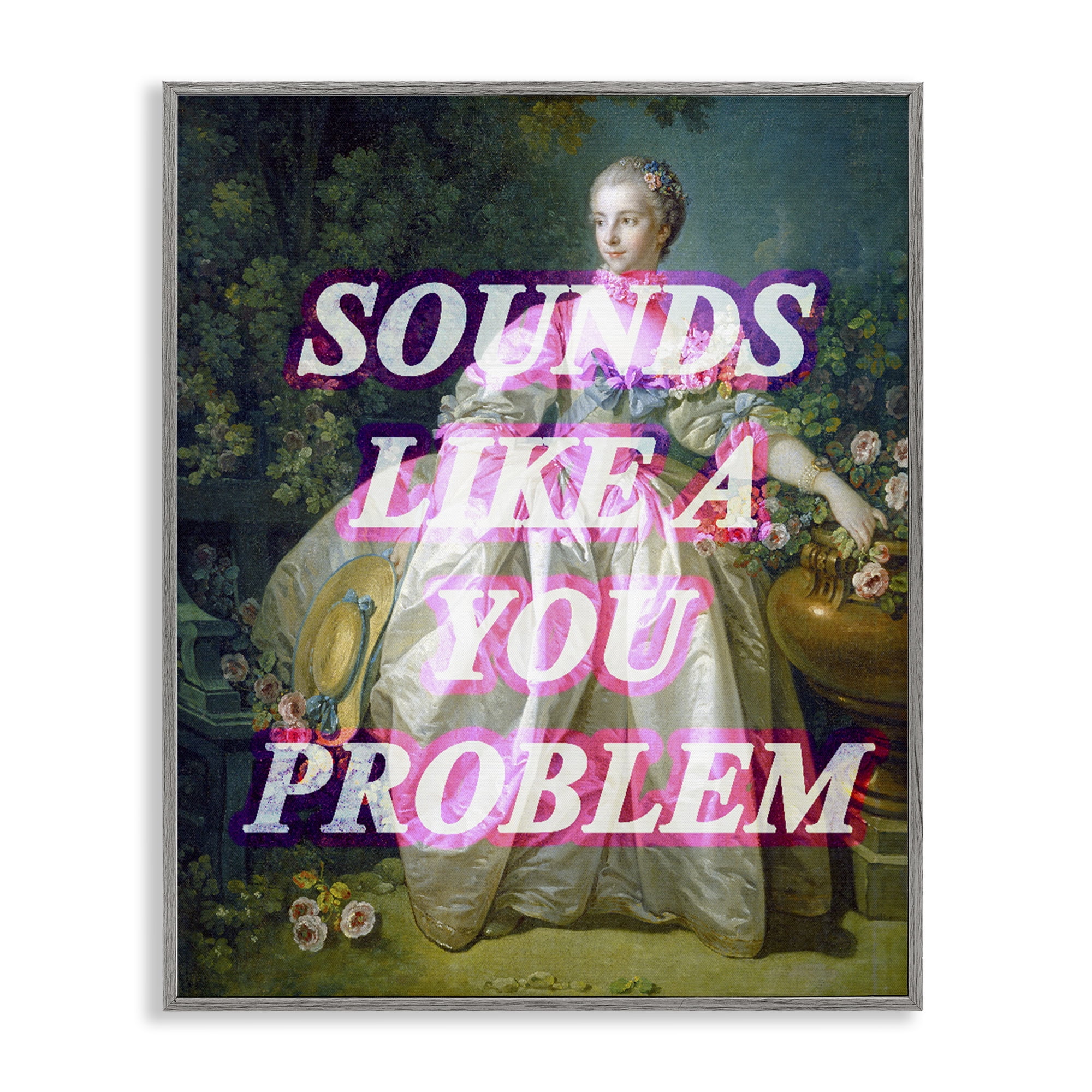 Sounds Like A You Problem Gray Framed Giclee Art, design by Lil' Rue