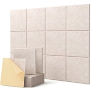 Soundsbay Soundproof Wall Panels Square Self-Adhesive Soundproof Absorbing Noise Cancelling Wall Panels 12 Pack Beige 12 x 12 x 0.4