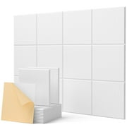 Soundsbay Soundproof Wall Panels Square Self-Adhesive Soundproof Absorbing Noise Cancelling Wall Panels 12 Pack White 12'' x 12'' x 0.4''