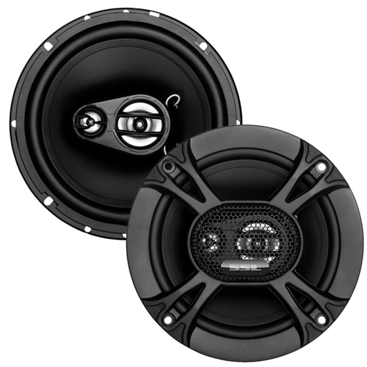 Soundstorm SSL EX365 6.5 Inch 150W 3Way Car Coaxial Audio Black Speakers (Pair)
