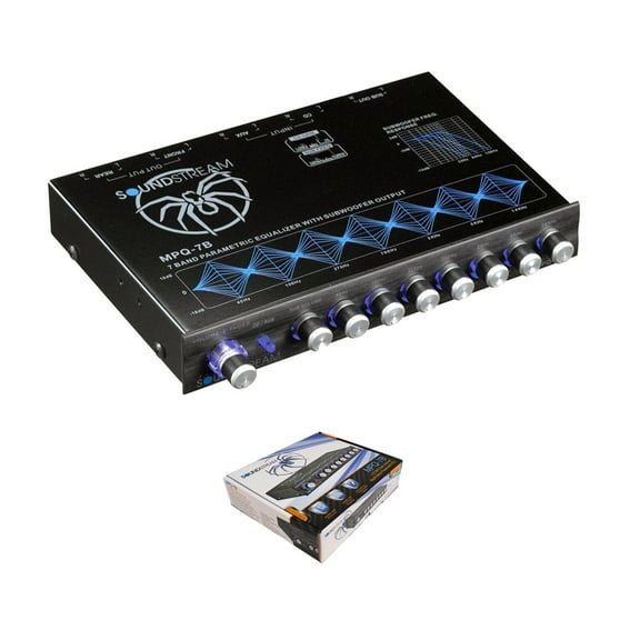 Soundstream MPQ-7B 7-Band 1/2 DIN Dual Channel Equalizer with RCA Outputs