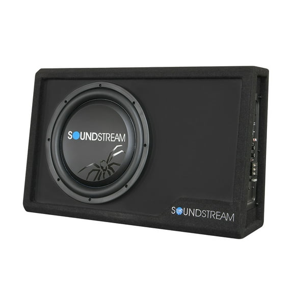 Soundstream PSB10A 300w Class D Amplified Wedge Enclosure Box W/ 10" Shallow Subwoofer