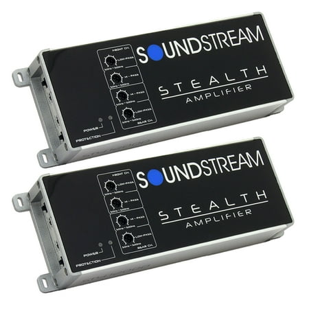 Soundstream Stealth Series Class D 4 Channel Car Audio Amplifiers (2 Pack)