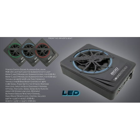 Soundstream USB-10DL Under Seat Enclosure w/ 10? Subwoofer & RGB LED Lighting
