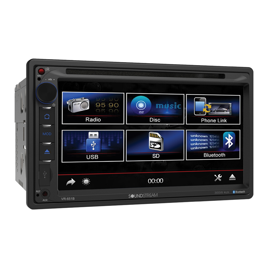 6.2″ Double DIN DVD, CD/MP3 Car Stereo with Bluetooth 4.0, PD-627B ...