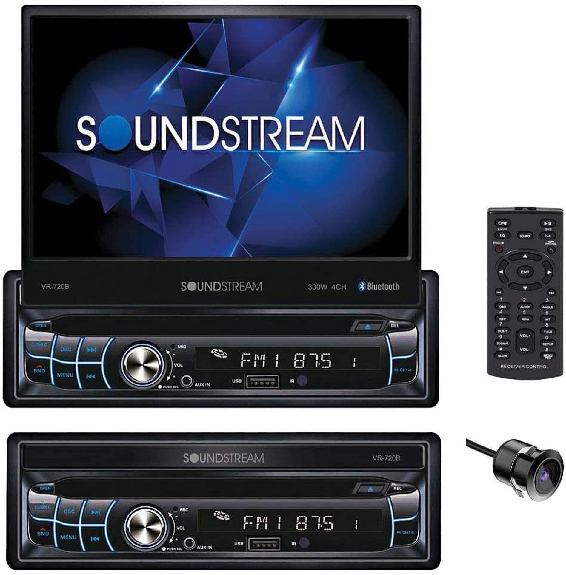 Soundstream VR720B Multimedia Receiver/Single DIN, 7" inDash Flip Up