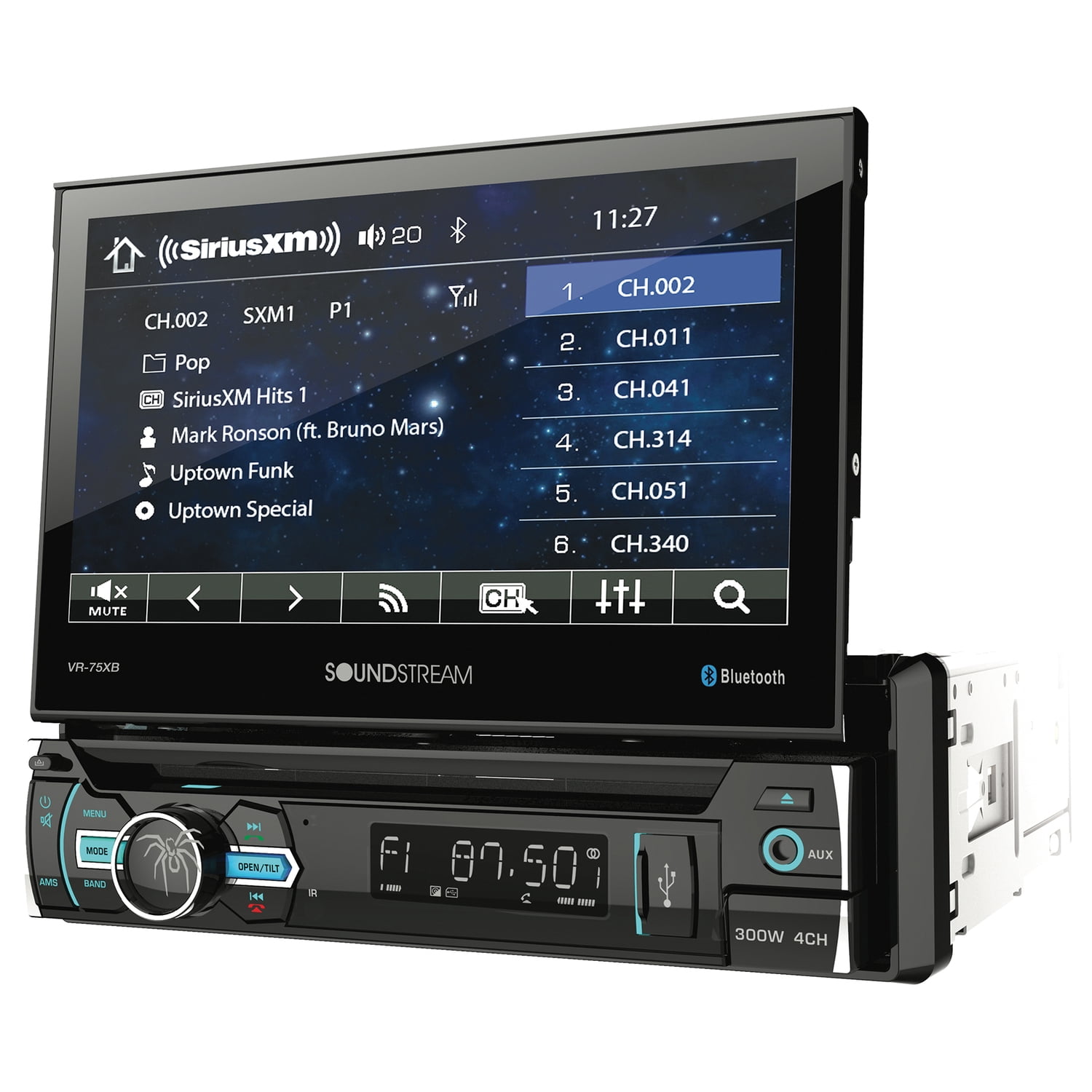 Soundstream VR75XB 7" Single DIN Head Unit with Bluetooth, Motorized