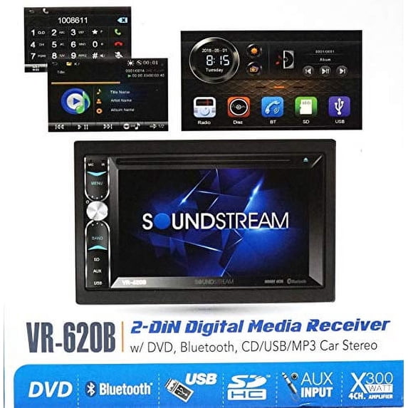 Soundstream VR620B 2-din Source Unit W/ Bluetooth & 6.2" Lcd