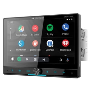 Soundstream VRCPAA-106F 10.6" Double DIN DVD Head Unit with Bluetooth, Apple CarPlay, Android Auto, and Floating Touch Screen
