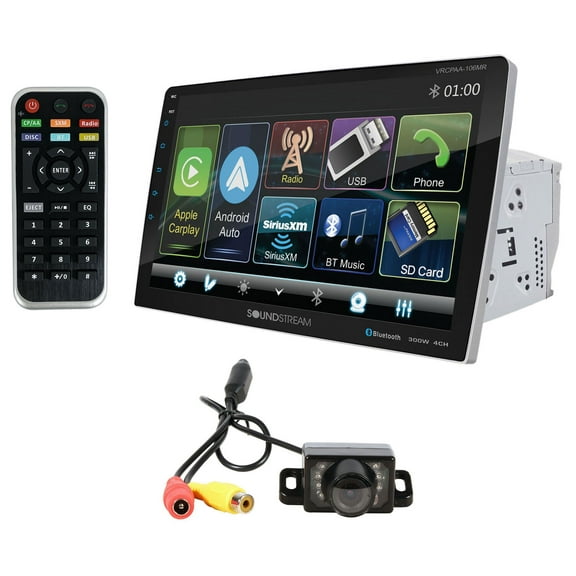 Soundstream VRCPAA-106M 10.6" Monitor Bluetooth/Carplay/Android Receiver+Camera