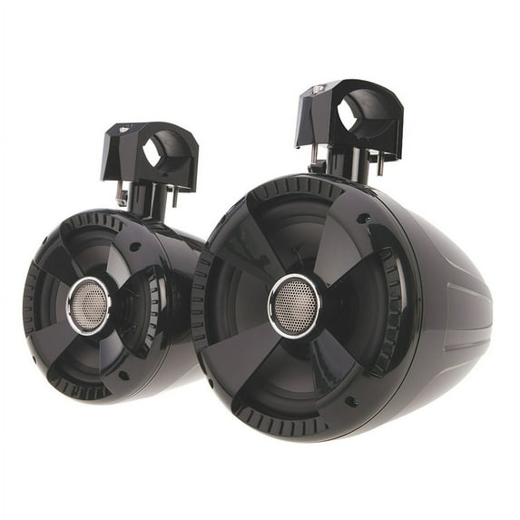 Soundstream WTS-8B 8 in. Wake Tower Speakers, Gloss Black - Set of 2