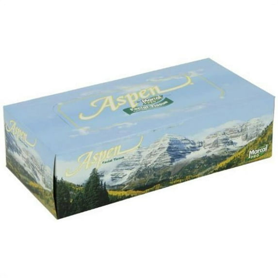Soundview 3305 CPC Aspen Facial Tissue in Decorative Rectangular Boxes, 144 Tissue Sheets Per Box - Case of 36
