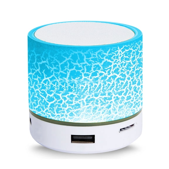 Soundworx Portable Bluetooth Mini Speaker Colorful LED Light Support USB and TF Card Blue