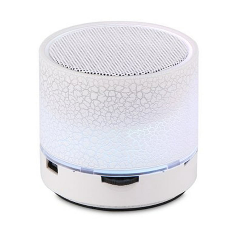 Soundworx Portable Bluetooth Mini Speaker Colorful LED Light Support USB and TF Card White