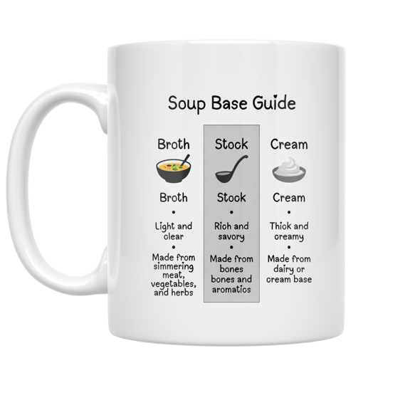 Soup Base Guide Comparison Chart - Cooking Enthusiast - 11 oz Ceramic Coffee Mug