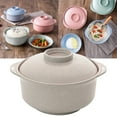 thumbnail image 1 of Soup Bowl with Double Handles, Versatile Kitchen Storage Bowl for Rice Porridge Salad and Noodles, Insulation Design Easy to Clean (Pink/1 Pcs) 6.29Inches, 1 of 5