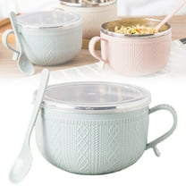 Soup Bowls with Lids and Handles, Microwave Safe Plastic Soup Mug Microwavable Ramen Containers with Lids, Large Colorful Cups for Noodle Cereal kitchen, 1 Pcs, 5.51x3.74"