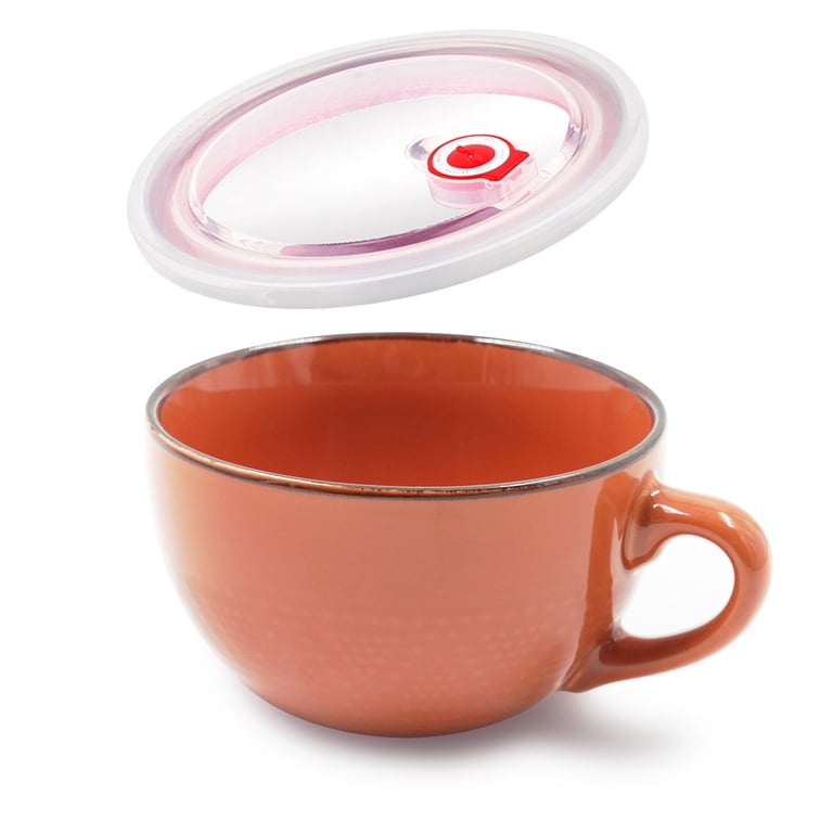 Soup Bowls With Handles, Microwave Safe Bowls, Microwave Soup Bowl With  Lid, Soup Mug With Lid, Soup Cups With Handles-orange-16x14x8cm, 700ml -  Walmart.com