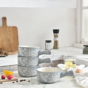 Soup Bowls with Handles Ceramic French Onion Soup Crocks Oven Safe 17 Ounce Soup Bowls set of 4